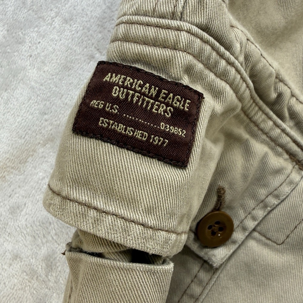 American Eagle‎ Men 38" Classic Cargo Short Khaki Tan Cotton Pockets Utility Y2K - Picture 7 of 11